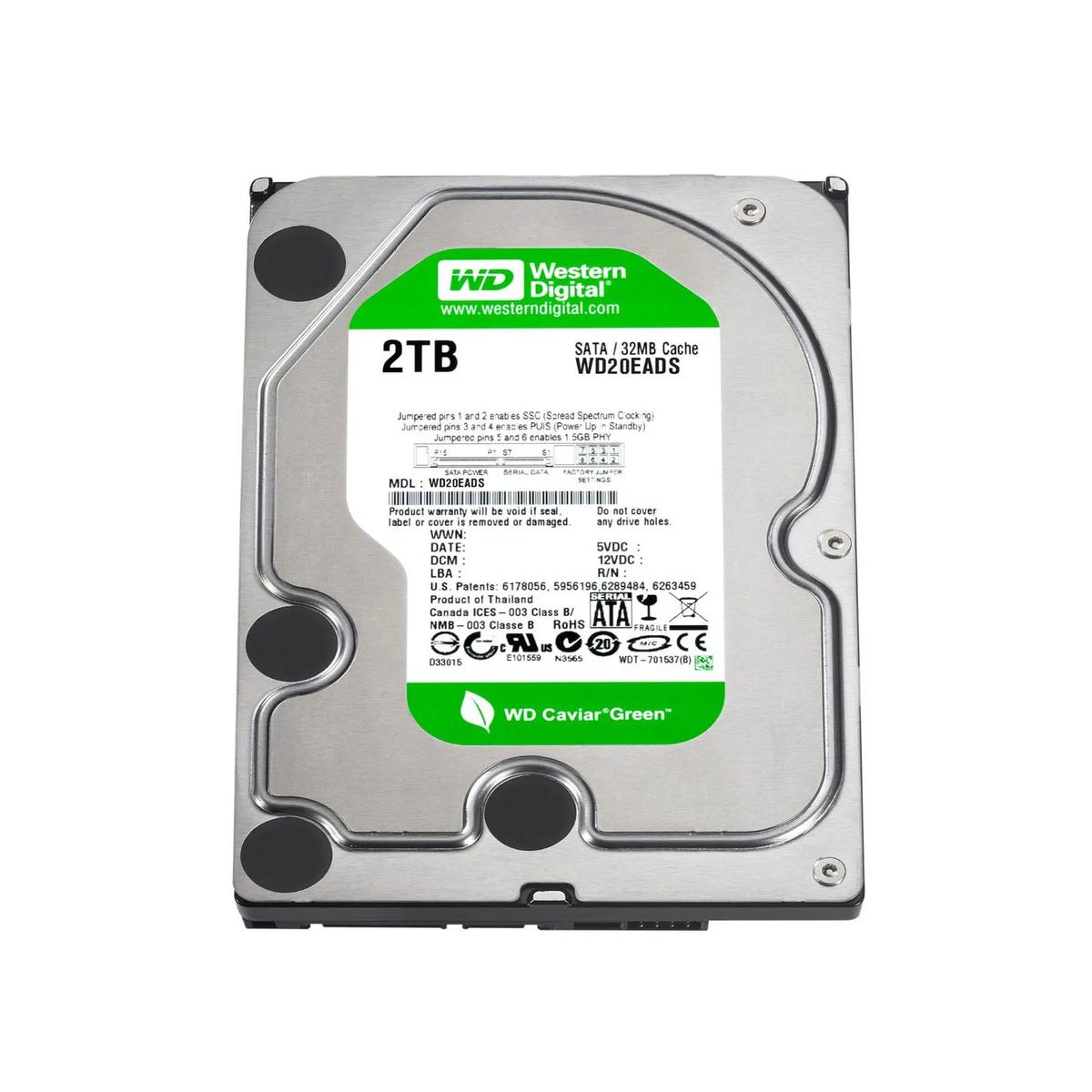 WD Vert 2TB 3,5 " SATA Disque Dur HDD Ordinateur Fixe DVR Nas Réseau - Picture 3 of 5