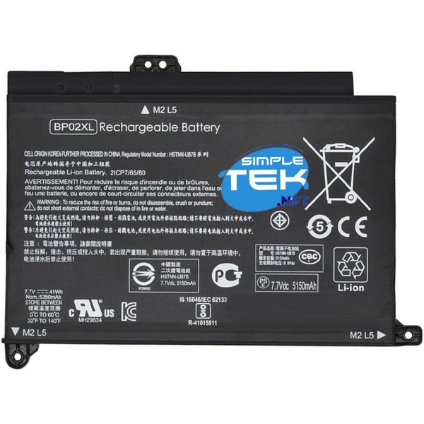 BATTERIA COMPATIBILE CON HP BP02XL PAVILION 15-AU 15-AW 7.7V 4200MAH 37WH