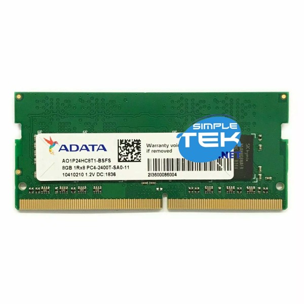 ADATA AO1P24HC8T1 DDR4 8GB SODIMM BANCO MODULO MEMORIA RAM 2400MHZ NOTEBOOK AIO