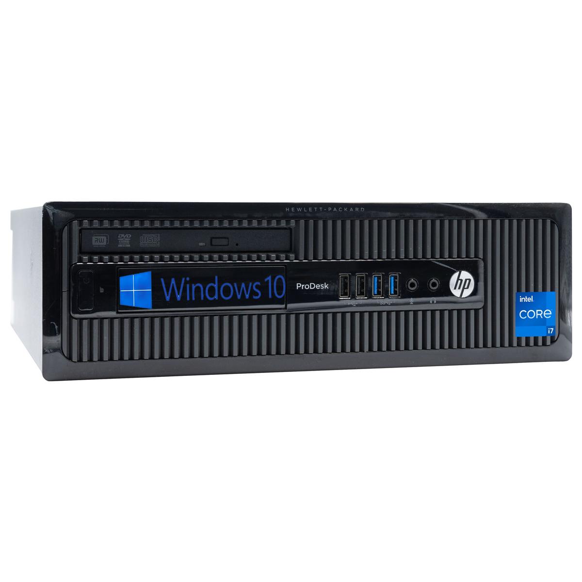 HP 400 G1 SFF i7 16GB 240GB Gt 610 2GB Windows 10 Pro PC RS232 Com Dvd-Rw CD - Picture 1 of 8