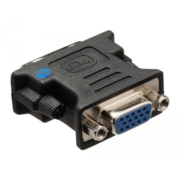 CONVERTITORE ADATTATORE DVI TO VGA DVI-A 12+5 PIN MALE VGA FEMALE NERO