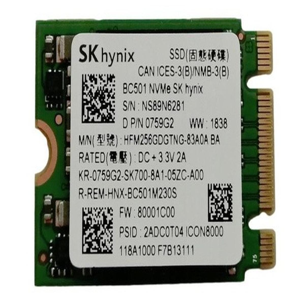 今ならほぼ即納！ M.2 Ssd Bc501 Skhynix 2230 Hfm256gdgtng 3.0 Pcie Nvme 256Gb ロッド