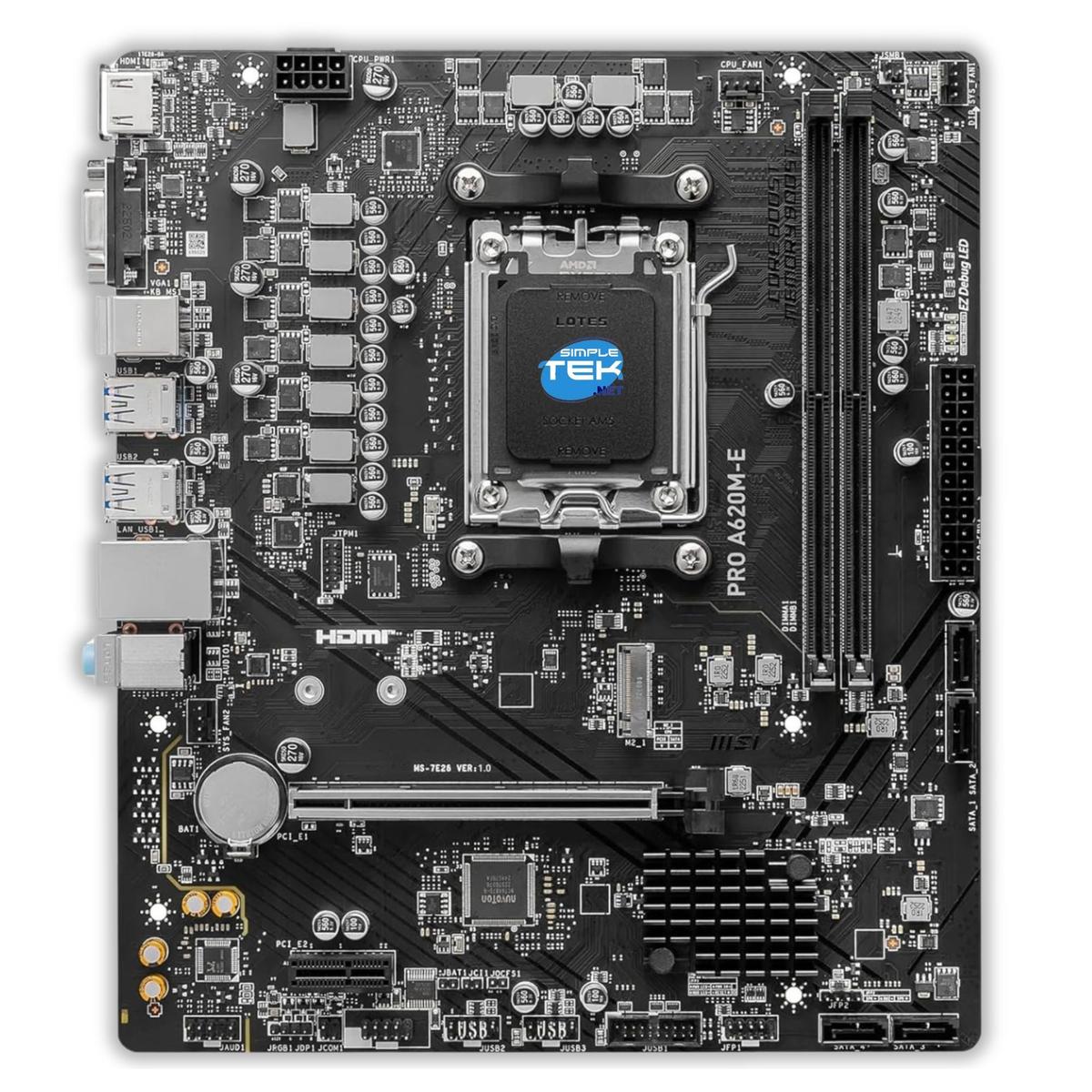 Msi Pro A620m-e Placa Base Micro-atx Am5 Ddr5 Gaming Ryzen 7 Recertificado - Imagen 1 de 6