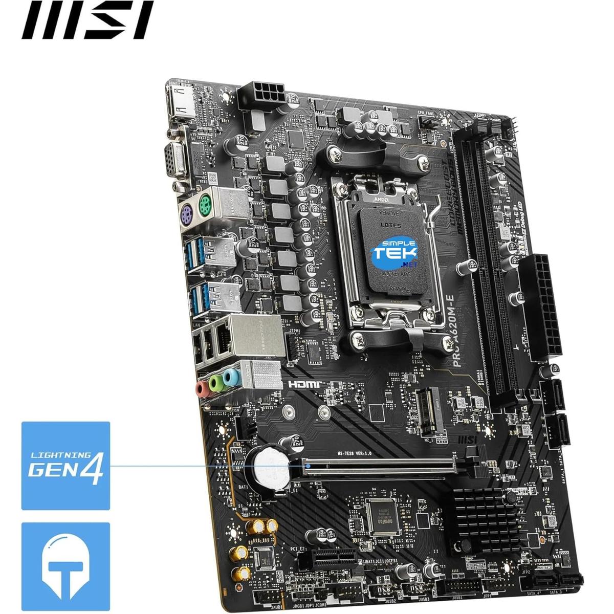 Msi Pro A620m-e Placa Base Micro-atx Am5 Ddr5 Gaming Ryzen 7 Recertificado - Imagen 2 de 6