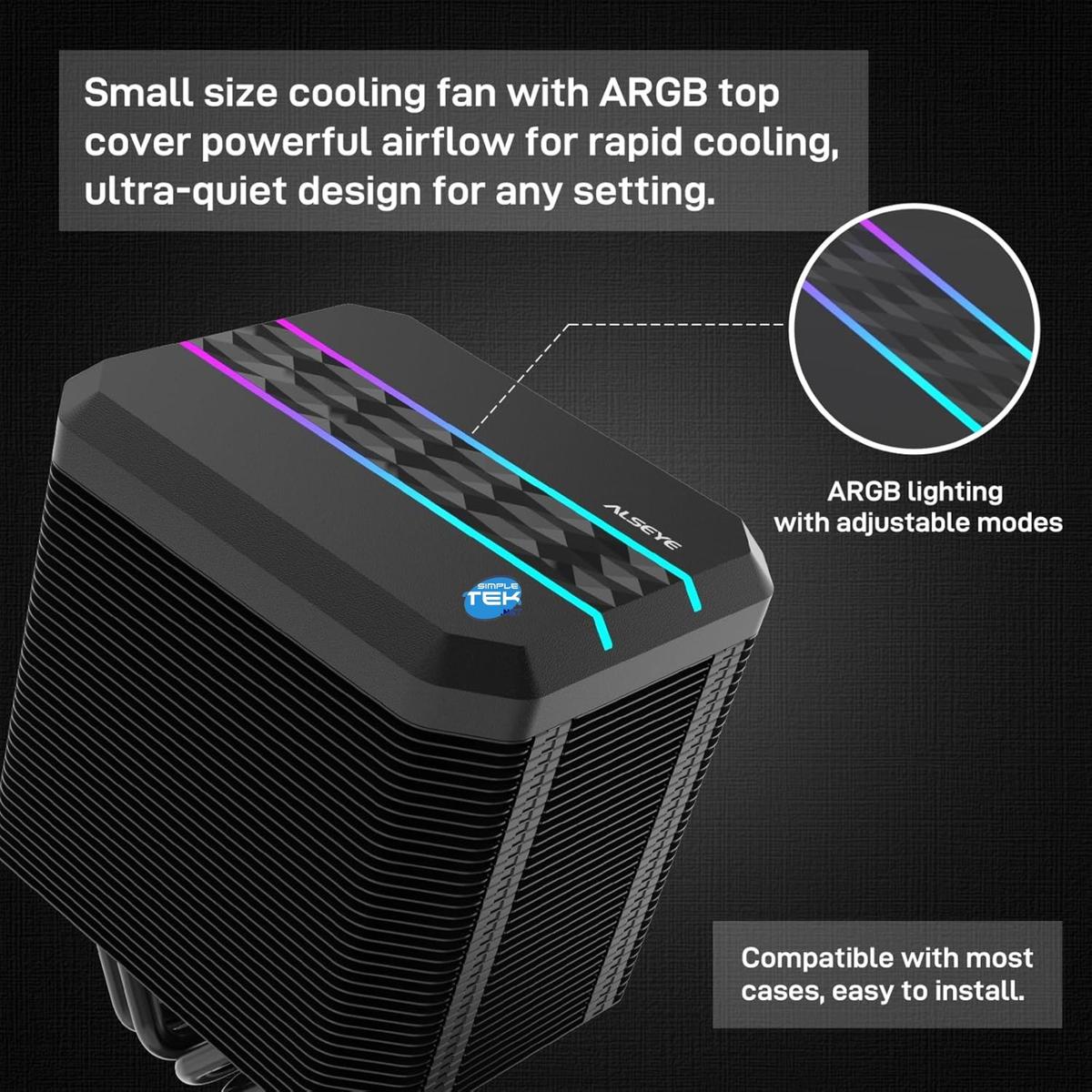 Dissipateur Processeur CPU Gaming Glacière RGB 9CM 180W Tdp 1851 1700 1200 - Photo 2/5