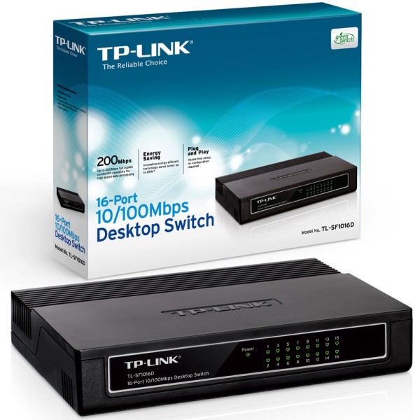 SWITCH DI RETE 16 PORTE RJ45 10/100 MBPS FULL DUPLEX 200 MBPS TP-LINK TL-SF1016D