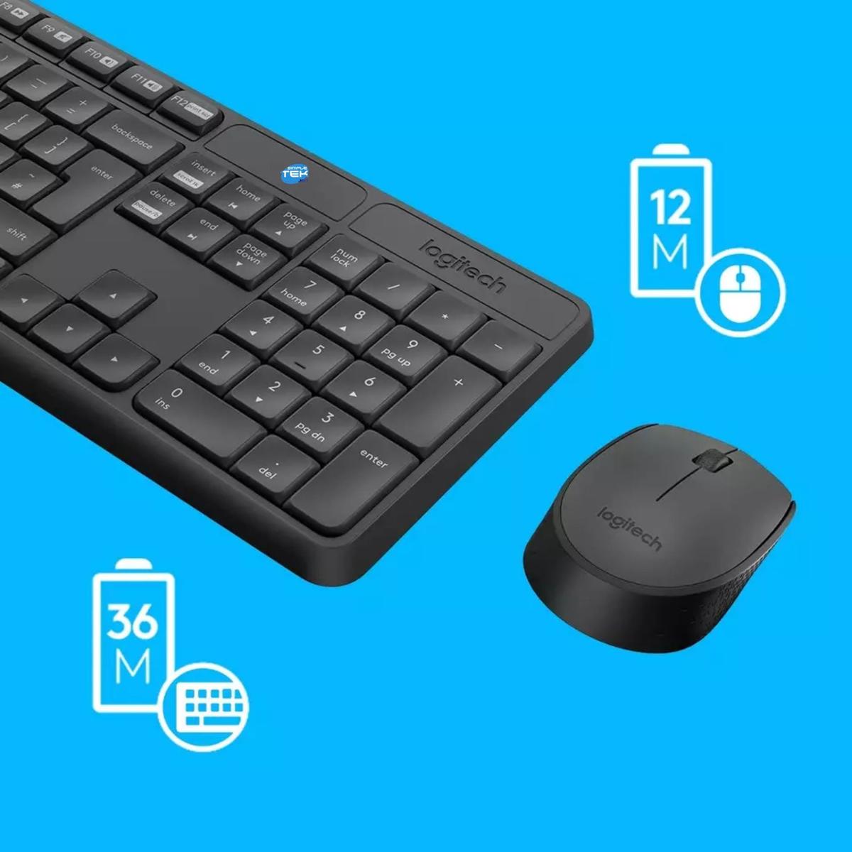 Logitech MK235 Kit Mouse And Keyboard Wireless Wifi Layout Italian Wireless - Picture 4 of 5
