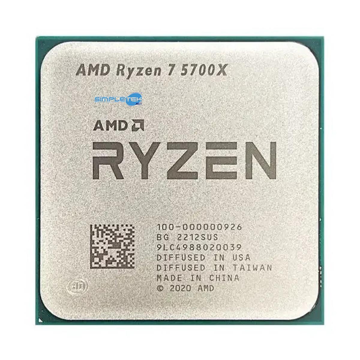 CPU AMD Ryzen 7 5700X CPU (AM4) AMD Ryzen 7 5700X Processor 8-core 16 Threads up to 4.6 GHz