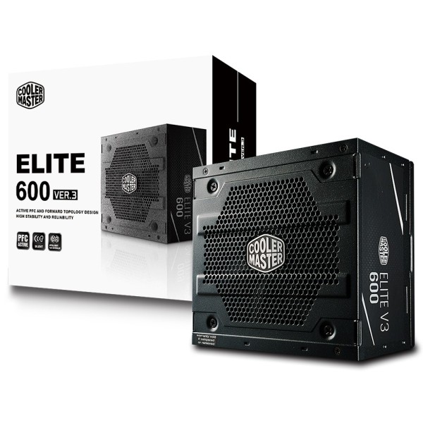 ALIMENTATORE COMPUTER COOLER MASTER ELITE 600W V3 80+ ASSEMBLATO GAMING