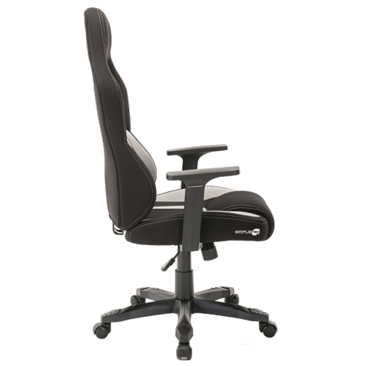 Silla De Gaming Oficina Sillón Escritorio Ajustable Blanca/Negra - Imagen 4 de 6
