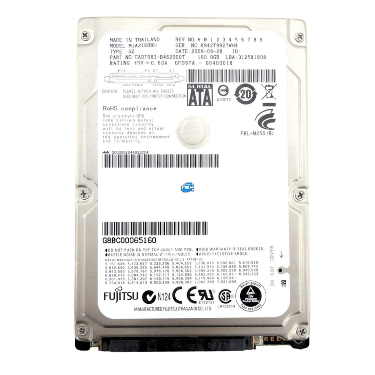Fujitsu MJA2160BH Hard Disk 160GB HDD 2,5 " SATA 5400RPM Windows