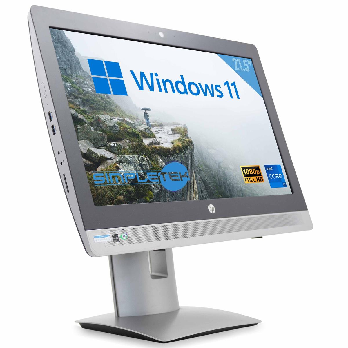 HP 600 G2 All In One AIO 22" i7 Windows 11 Pro 4GB 240GB Computer DVD-RW PC