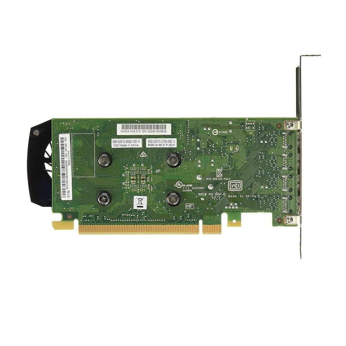 NVIDIA NVS 510 2GB GDDR3 LP Graphics Card 4 X Mini-DP Mini DisplayPort - Picture 4 of 4