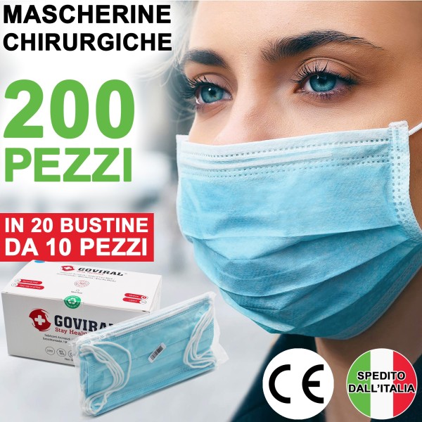 200 MASCHERINE CHIRURGICHE MASCHERINA CHIRURGICA CERTIFICATA FFP1 AZZURRA FFP2