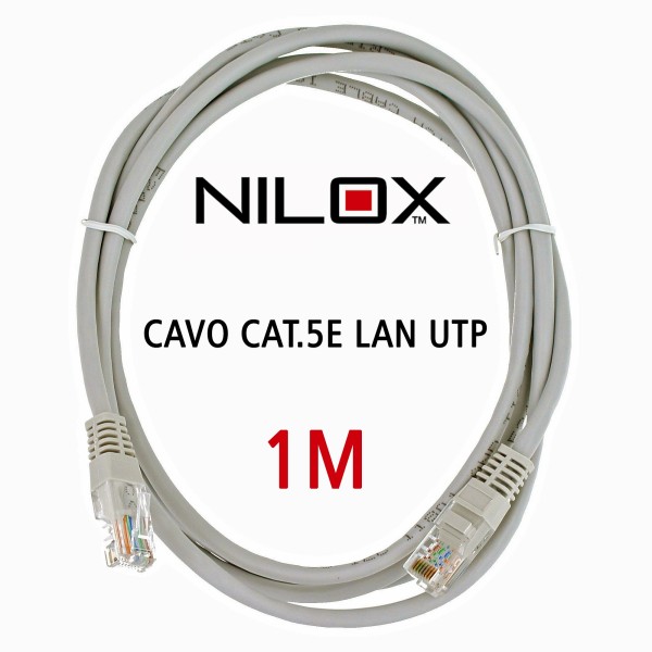 CAVO PROLUNGA LAN ETHERNET RJ-45 DI RETE UTP 1 METRO 1MT CAT 5E COMPUTER MODEM