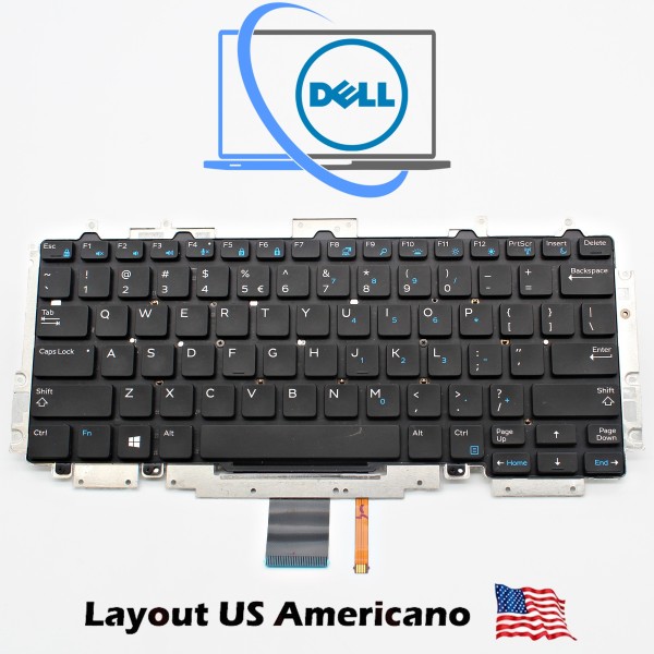 TASTIERA DELL E7270 LAYOUT USA INTERNAZIONALE 0CHC9T + FRAME RETROILLUMINATA