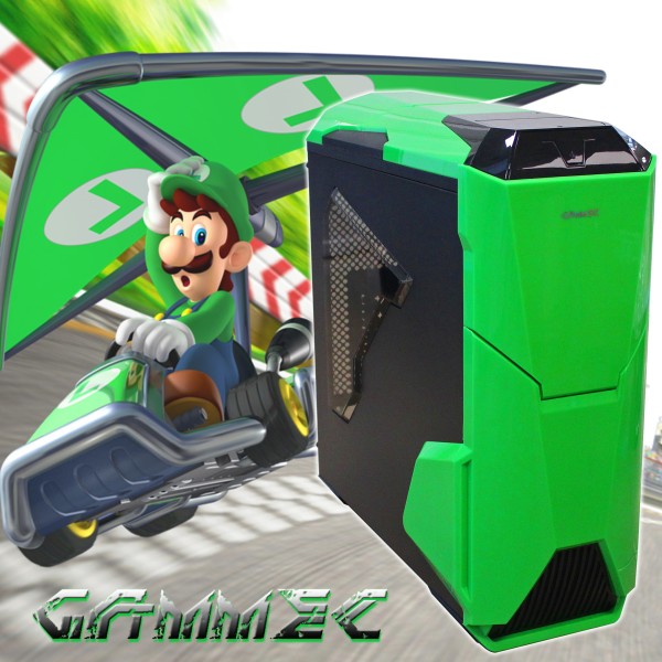 CASE CABINET ASSEMBLATO GAMING COMPUTER PC WARTHOG GREEN VGA SCHEDA VIDEO GPU