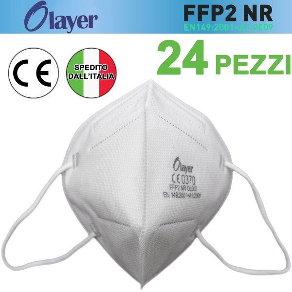 24X MASCHERINA FFP2  MASCHERINE FFP2 BIANCA BIANCHE MORBIDA SENZA VALVOLA CE