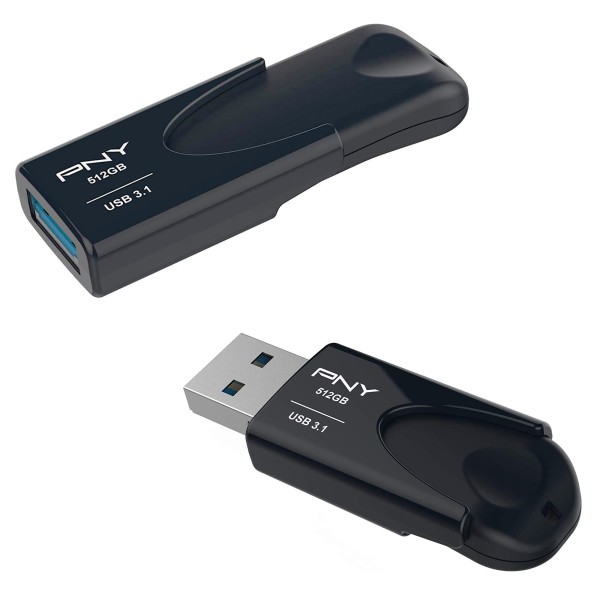 CHIAVETTA USB PNY 512GB PEN DRIVE USB 3.1 FLASH DRIVE ARCHIVIAZIONE DATI NERA