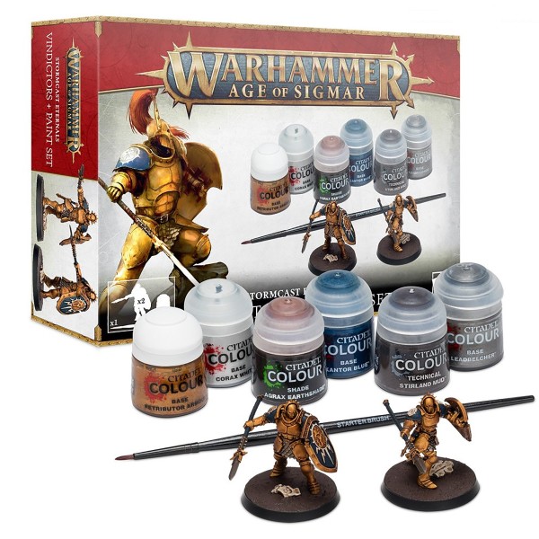 WARHAMMER VINDICTORS + PAINTS SET STORMCAST ETERNALS AGE OF SIGMAR