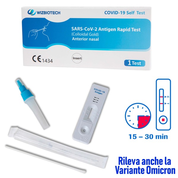 RAPID TEST ANTIGENICO NASALE NASOFARINGEO CASALINGO DOMESTICO RAPIDO OMICRON x2