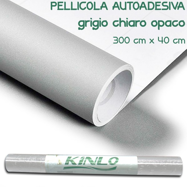 PELLICOLA WRAPPING 40 X 300 CM GRIGIO CHIARO OPACO SPESSORE 0,4MM PER NOTEBOOK