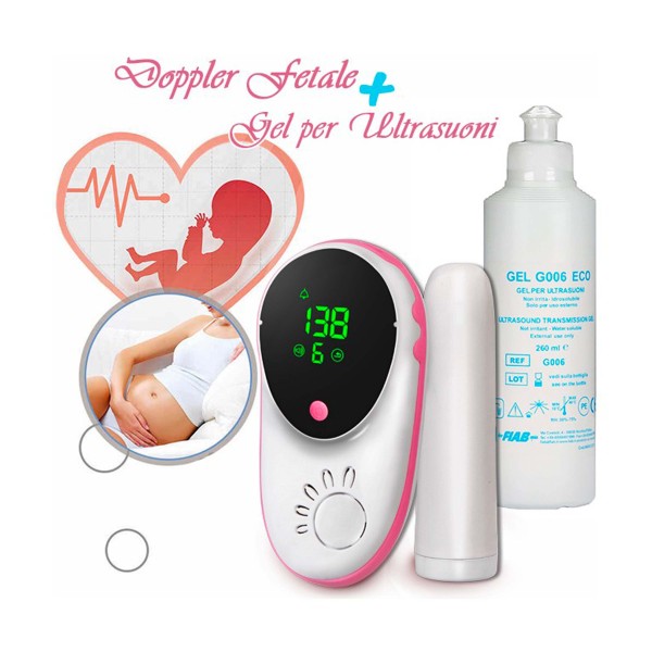 DOPPLER FETALE PRENATAL MONITOR BATTITO CUORE PROFESSIONAL NEOSTAR + GEL 260ML