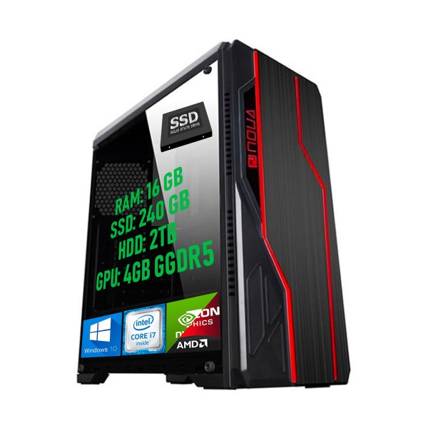 WARTHV COMPUTER ASSEMBLATO GAMING I7 RAM 16GB SSD 240GB HDD 3TB LIQUIDO RGB