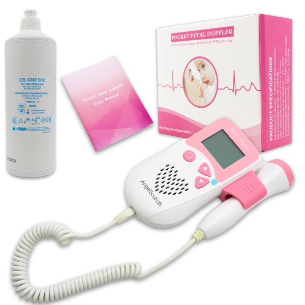 DOPPLER FETALE PRENATALE PROFESSIONALE BABY MONITOR BATTITO CUORE + GEL 1000ML