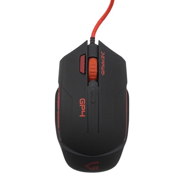 MOUSE OTTICO GAMING GP4 3200 DPI 7 PULSANTI PROGRAMMABILE CON CAVO ROSSO NERO