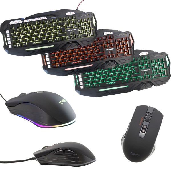 KIT MOUSE OTTICO E TASTIERA LAYOUT ITA MULTIMEDIA RGB 7200DPI GAMING ERGONOMICO