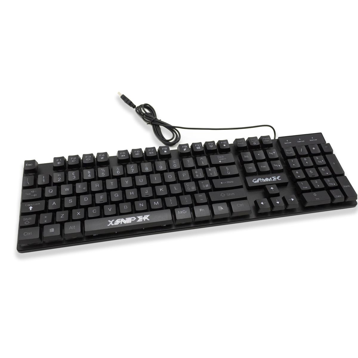Kit Optical Mouse And Keyboard Layout Italian Multimedia RGB 3200DPI Gaming - Picture 8 of 10