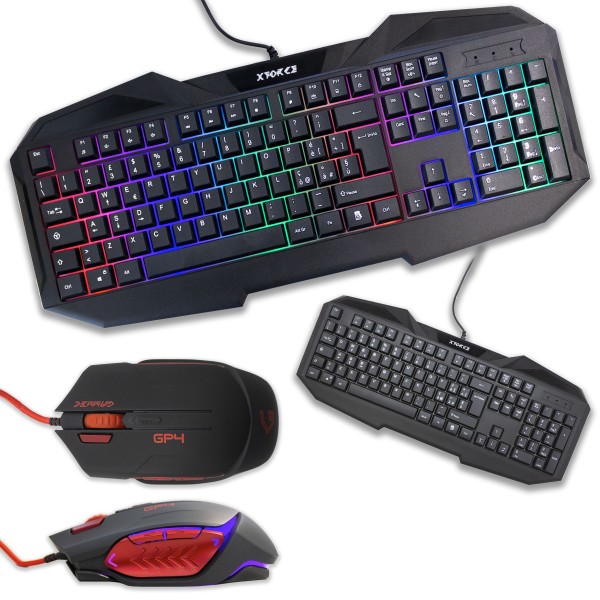 KIT MOUSE OTTICO E TASTIERA RGB LAYOUT ITA MULTIMEDIA 3200DPI GAMING ERGONOMICO