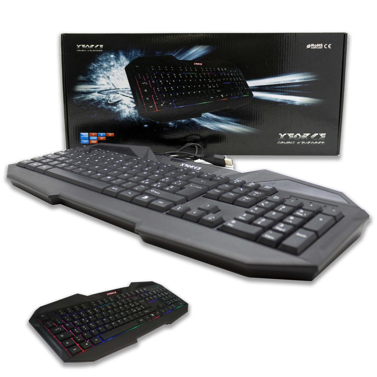 Kit Optical Mouse And Keyboard RGB Layout Italian Multimedia 3200DPI Gaming - Picture 2 of 9