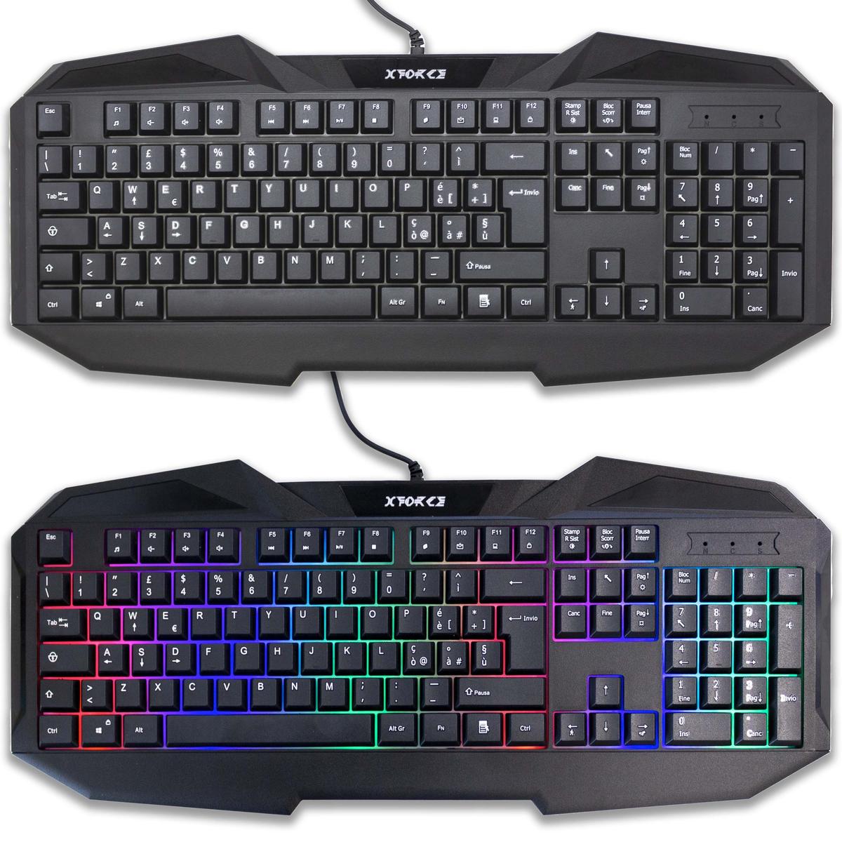 Kit Optical Mouse And Keyboard RGB Layout Italian Multimedia 3200DPI Gaming - Picture 3 of 9