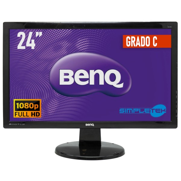 MONITOR SCHERMO LCD BENQ GL2450 DISPLAY 24" 16:9 FHD VGA DVI VESA PC COMPUTER