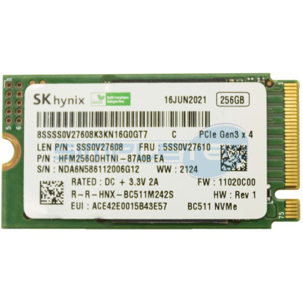 SSD 256GB 2242 M.2 NVME PCI-E 3.0 x4 SK HYNIX HFM256GDHTNI-87A0B 5SS0V27610