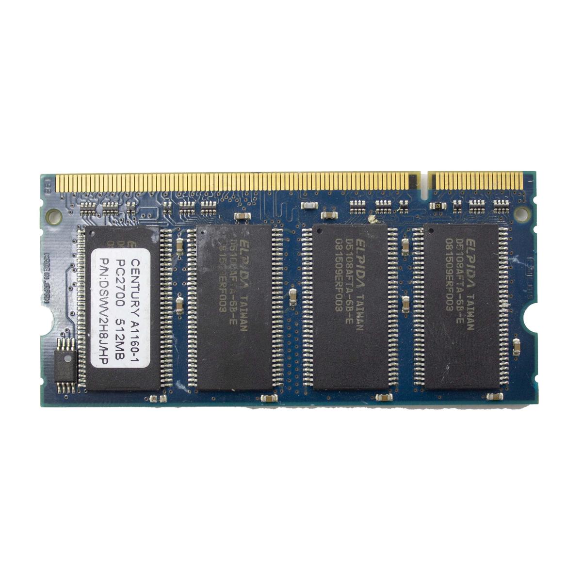 Century DSWV2H8J/HP 512MB 333MHZ DDR DDR1 Sodimm Memory Table Module RAM