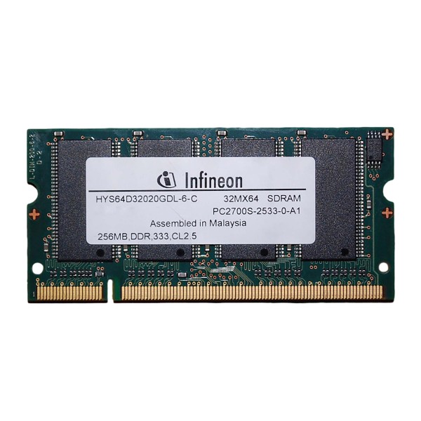 INFINEON HYS64D32020GDL-6-C DDR1 256MB 333MHZ DDR SODIMM BANCO MODULO RAM