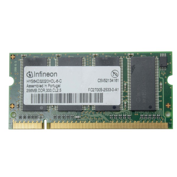 INFINEON HYS64D32020HDL-6-C DDR1 256MB 333MHZ DDR DDR1 SODIMM BANCO MODULO RAM