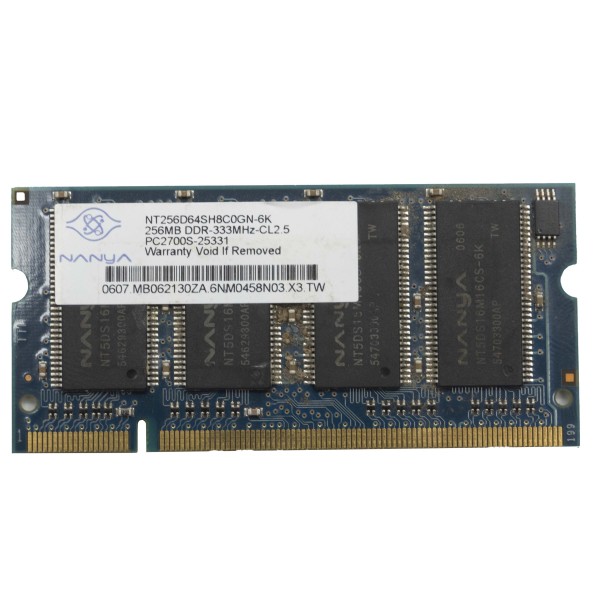 NANYA NT256D64SH8C0GN-6K256MB 333MHZ 256MB DDR DDR1 SODIMM BANCO MODULO RAM NOTEBOOK