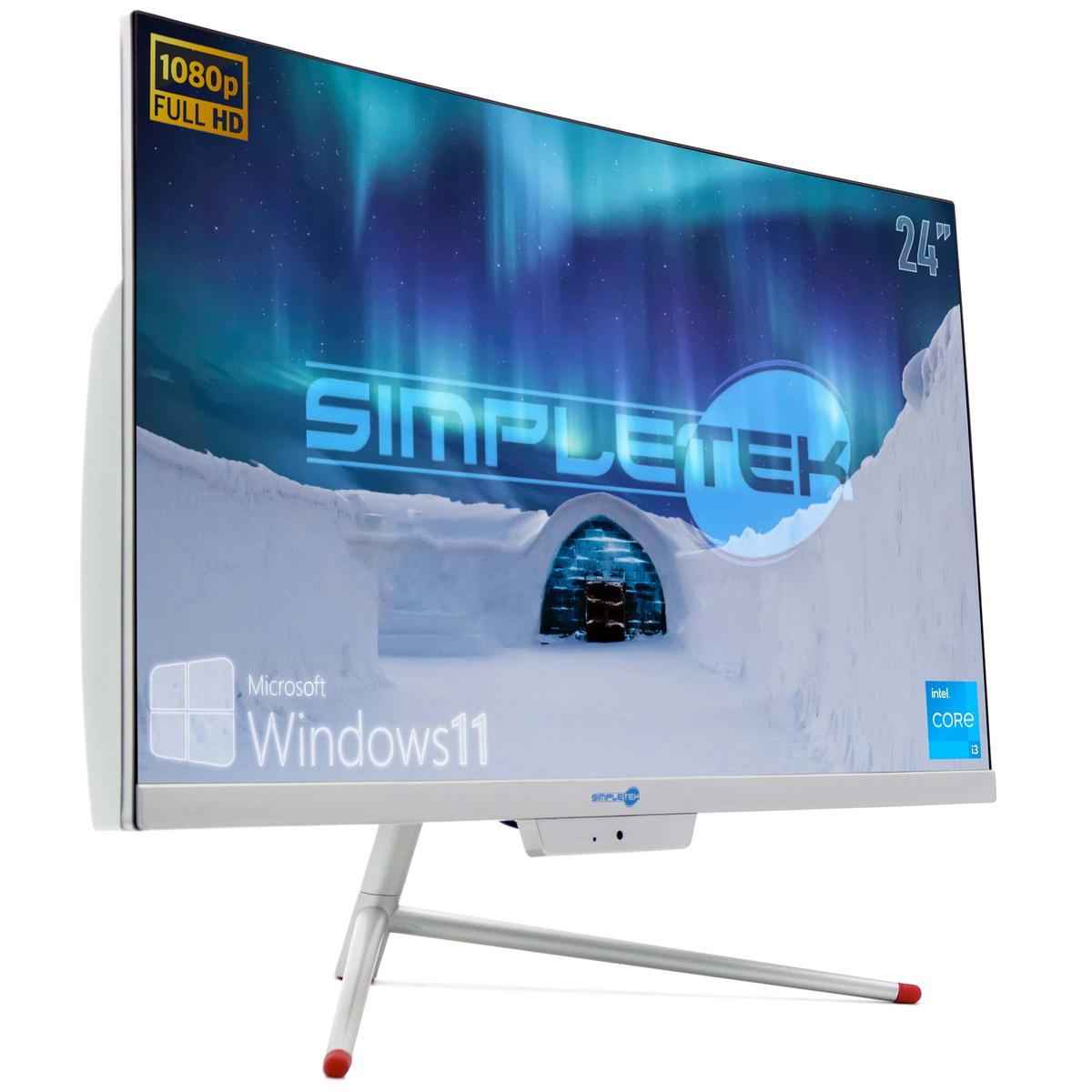 Aio Tout en Un i3 24 " Full HD Victoire 11 RAM 4GB SSD 120GB PC Ordinateur Fixe - Photo 2/13