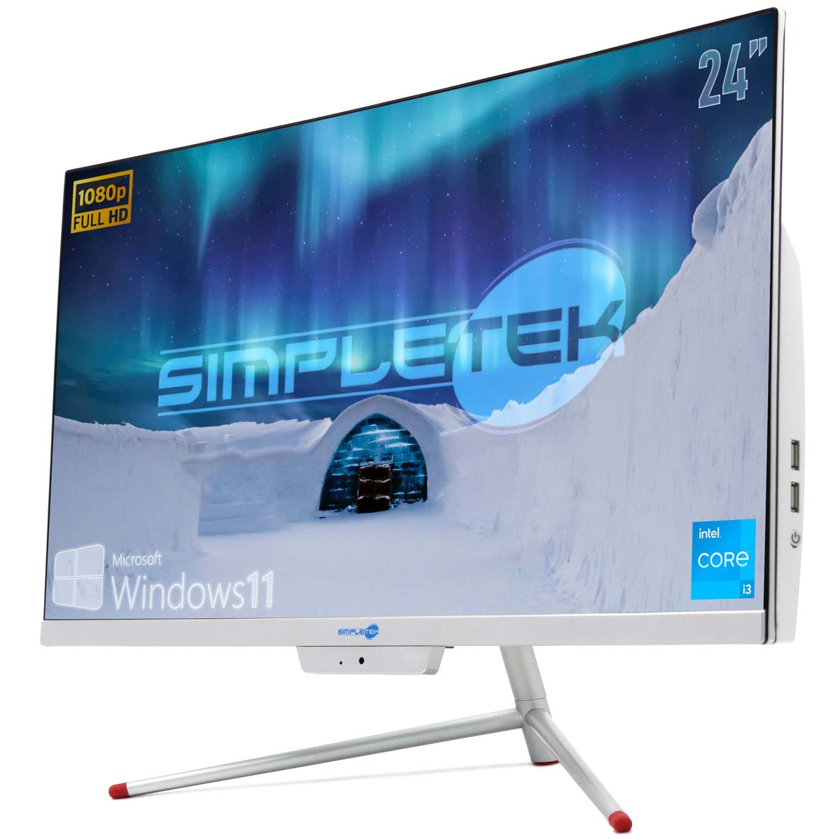 Aio Tout en Un i3 24 " Full HD Victoire 11 RAM 4GB SSD 120GB PC Ordinateur Fixe - Photo 4/13