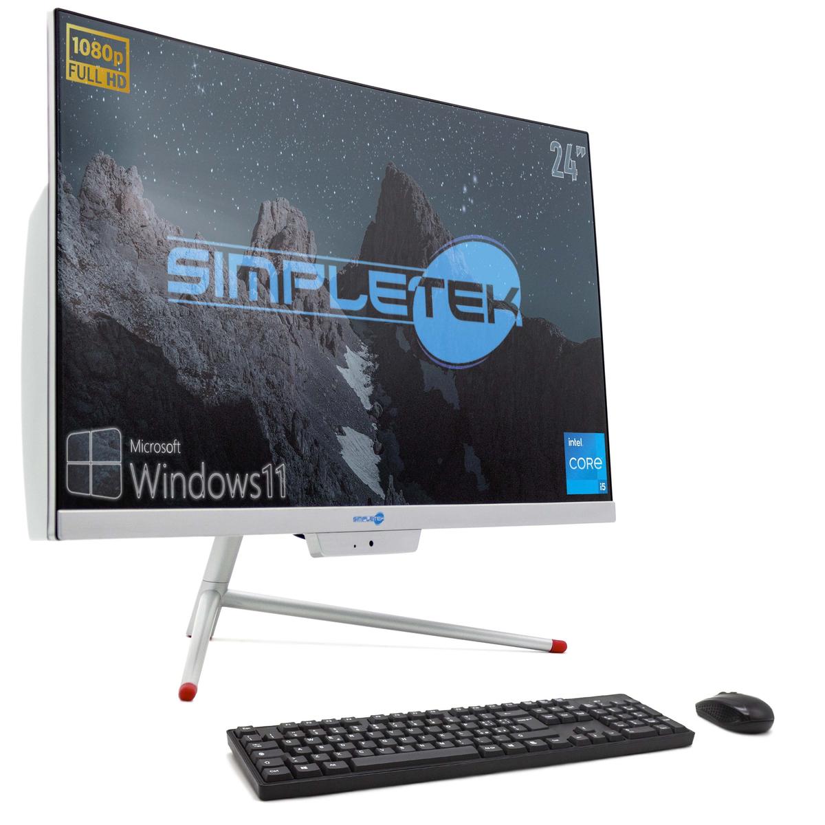 Aio All IN One i5 24 " Full HD WIN11 RAM 8GB SSD 240GB PC Desktop Computer