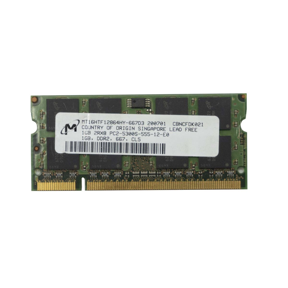 Micron MT16HTF12864HY-667D3 DDR2 1GB PC2 667MHZ Sodimm Memory Table Module