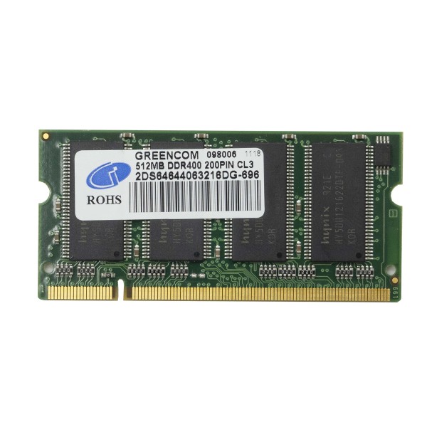 GREENCOM 2DS64644063216DG-696 512MB 400MHZ DDR DDR1 SODIMM BANCO MODULO RAM