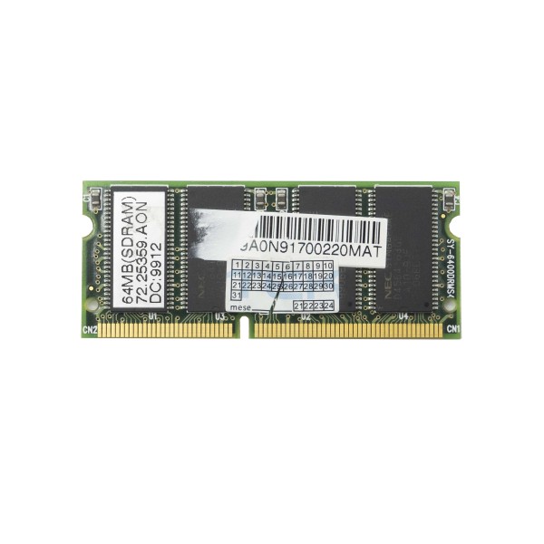 NEC 64MB SRAM SDR-66 PC-66 SODIMM MEMORIA BANCO MODULO RAM NOTEBOOK | 72.25359.AON