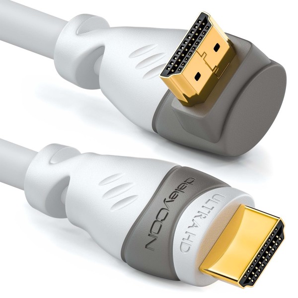 CAVO HDMI 2.0 ARC 0,5M 50CM 4K 8K FULL HD ANGOLARE BIANCO AD ANGOLO ETHERNET