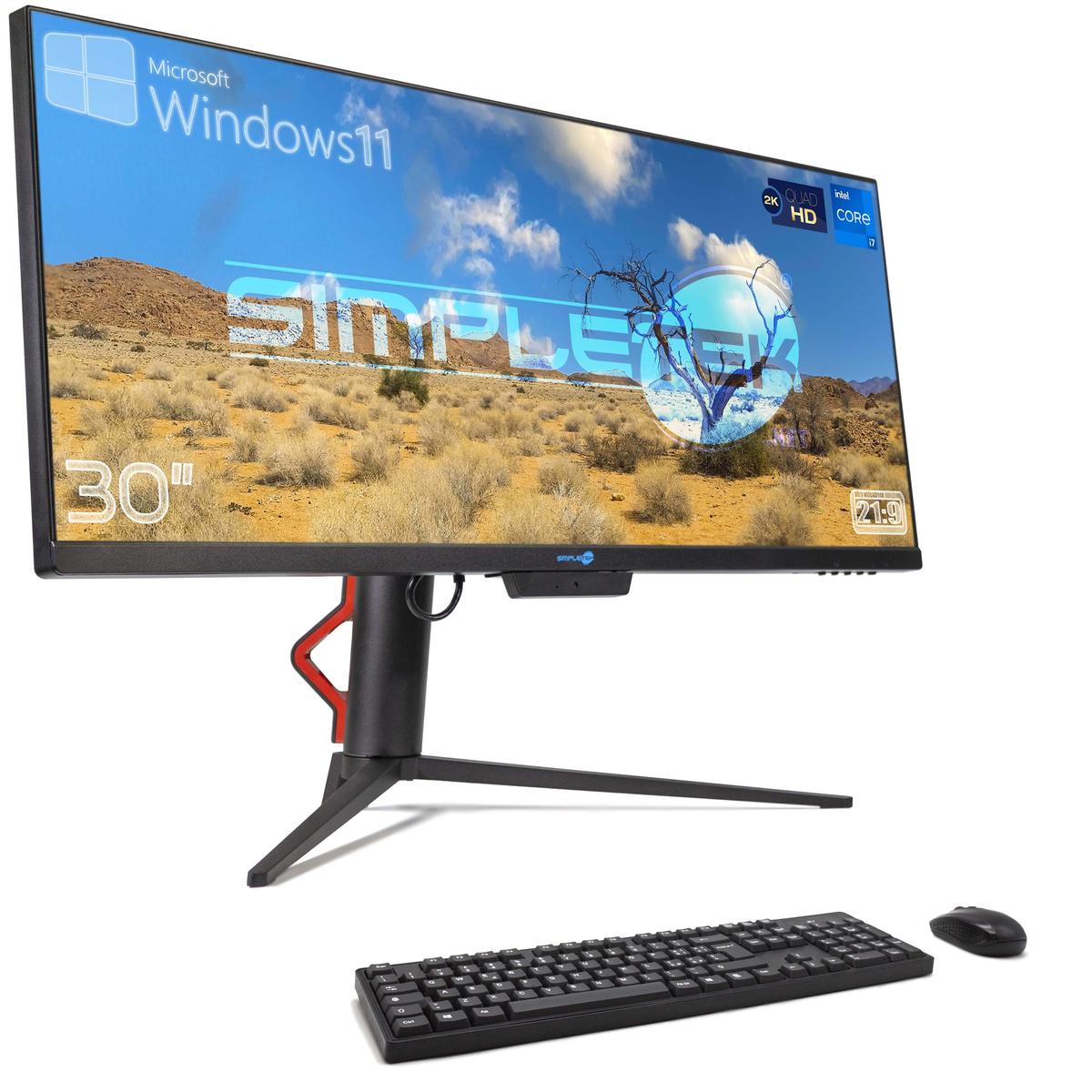 Aio All IN One i7 8GB 240GB 21:9 Ultra Wide 30 " 2K IPS Windows 11 PC Computer