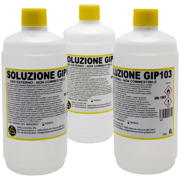 ALCOOL ISOPROPILICO GIP103 3X 1L DETERGENTE PULIZIA OSSIDO ULTRASUONI PURO 97%